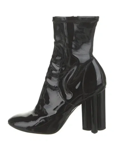 Pre-owned Louis Vuitton Lv Monogram Patent Leather Boots In Black