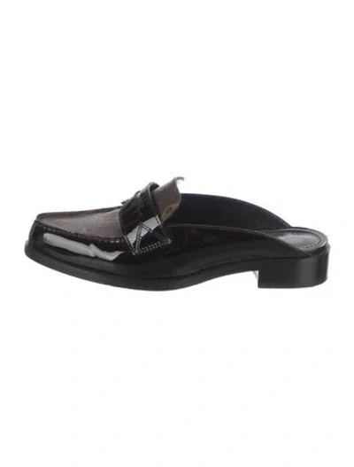 Pre-owned Louis Vuitton Lv Monogram Patent Leather Loafers In Brown