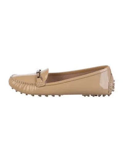 Pre-owned Louis Vuitton Lv Monogram Patent Leather Loafers In Neutral