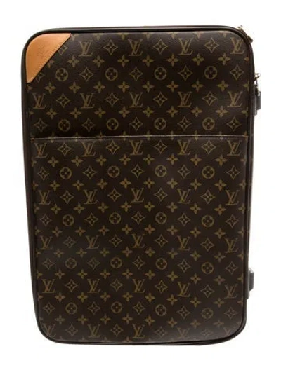 Pre-owned Louis Vuitton Lv Monogram Pégase Rolling Suitcase In Brown