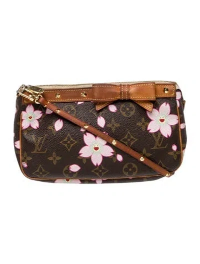 Pre-owned Louis Vuitton Lv Monogram Pochette Accessoires In Brown