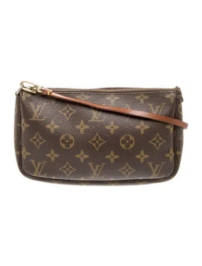 Pre-owned Louis Vuitton Lv Monogram Pochette Accessoires In Brown