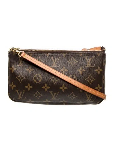 Pre-owned Louis Vuitton Lv Monogram Pochette Accessoires In Brown