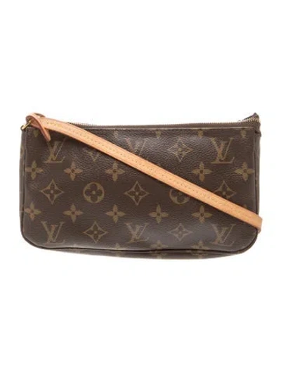 Pre-owned Louis Vuitton Lv Monogram Pochette Accessoires In Brown