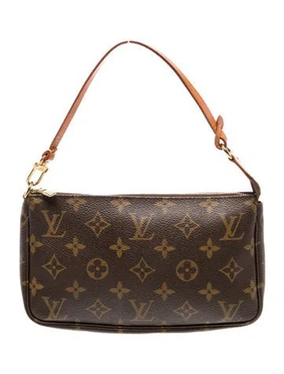Pre-owned Louis Vuitton Lv Monogram Pochette Accessoires Vintage In Brown