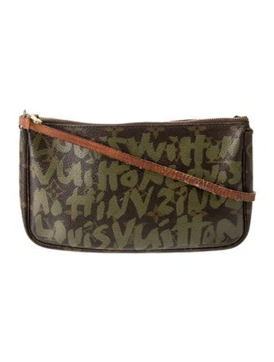 Pre-owned Louis Vuitton Lv Monogram Pochette Accessoires Vintage In Brown
