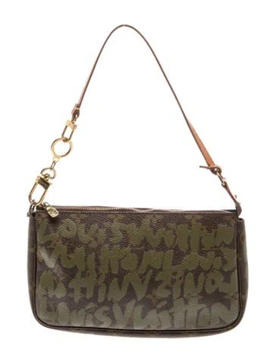 Pre-owned Louis Vuitton Lv Monogram Pochette Accessoires Vintage In Brown