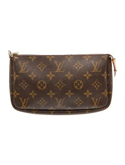 Pre-owned Louis Vuitton Lv Monogram Pochette Accessoires Vintage In Brown