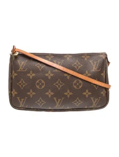 Pre-owned Louis Vuitton Lv Monogram Pochette Accessoires Vintage In Brown