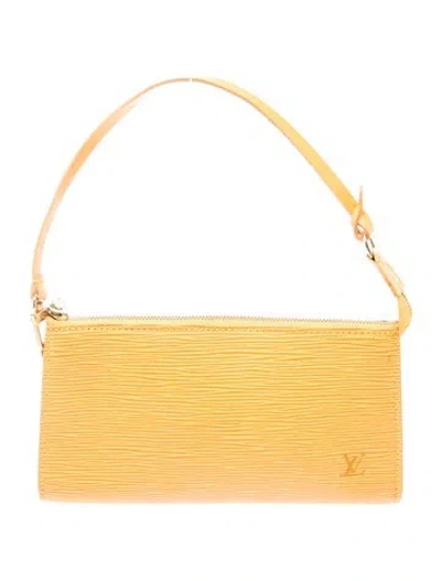 Pre-owned Louis Vuitton Lv Monogram Pochette Accessoires In Yellow