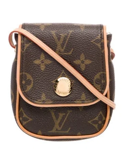 Pre-owned Louis Vuitton Lv Monogram Pochette Cancun In Brown