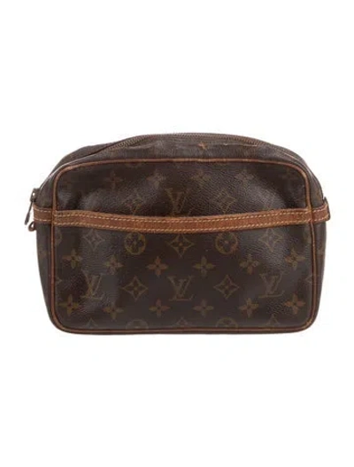 Pre-owned Louis Vuitton Lv Monogram Pochette Compiegne 24 In Brown