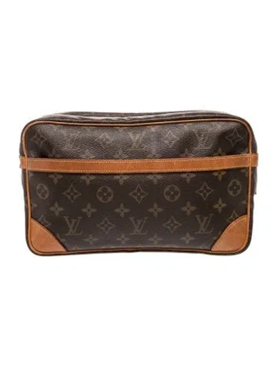 Pre-owned Louis Vuitton Lv Monogram Pochette Compiegne 28 In Brown