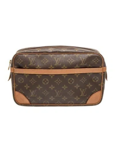 Pre-owned Louis Vuitton Lv Monogram Pochette Compiegne In Brown