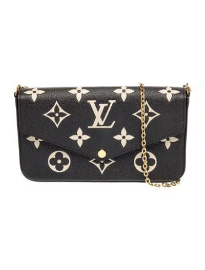 Pre-owned Louis Vuitton Lv Monogram Pochette Félicie In Black