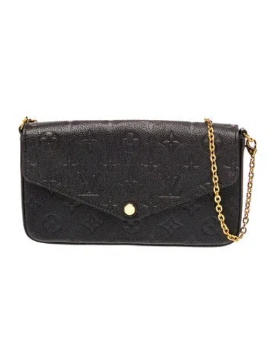 Pre-owned Louis Vuitton Lv Monogram Pochette Félicie In Black