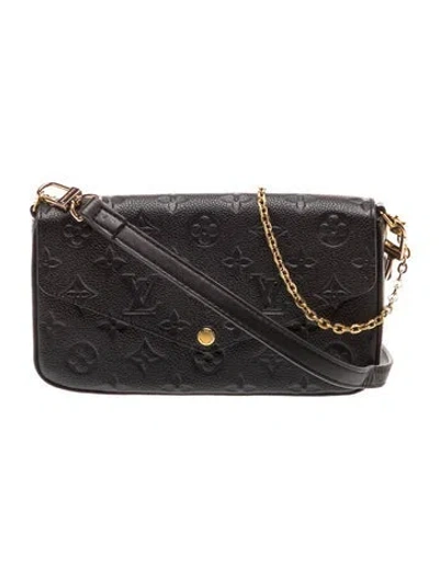 Pre-owned Louis Vuitton Lv Monogram Pochette Félicie In Black