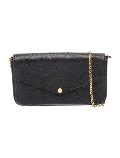 Pre-owned Louis Vuitton Lv Monogram Pochette Félicie In Black