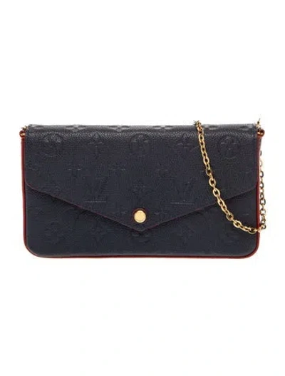Pre-owned Louis Vuitton Lv Monogram Pochette Félicie In Blue