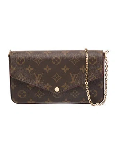 Pre-owned Louis Vuitton Lv Monogram Pochette Félicie In Brown