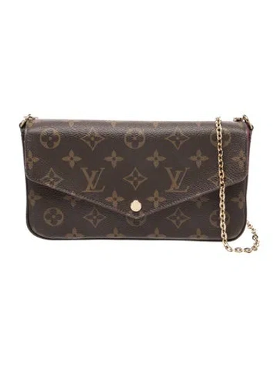 Pre-owned Louis Vuitton Lv Monogram Pochette Félicie In Brown