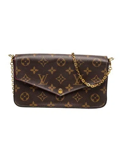 Pre-owned Louis Vuitton Lv Monogram Pochette Félicie In Brown
