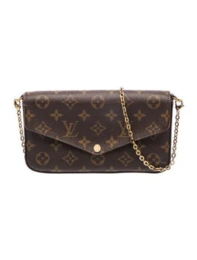 Pre-owned Louis Vuitton Lv Monogram Pochette Félicie In Brown