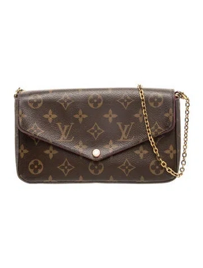 Pre-owned Louis Vuitton Lv Monogram Pochette Félicie In Brown