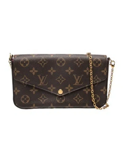 Pre-owned Louis Vuitton Lv Monogram Pochette Félicie In Gray