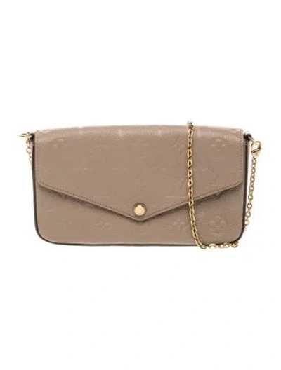 Pre-owned Louis Vuitton Lv Monogram Pochette Félicie In Neutral