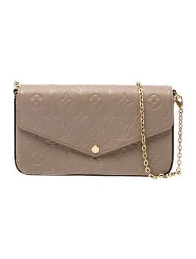Pre-owned Louis Vuitton Lv Monogram Pochette Félicie In Neutral