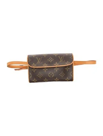 Pre-owned Louis Vuitton Lv Monogram Pochette Florentine Vintage In Brown
