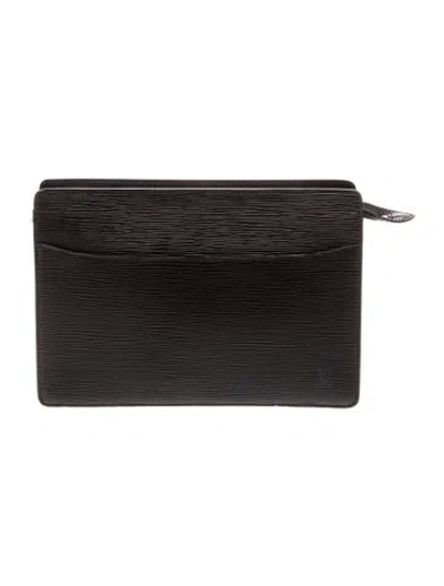 Pre-owned Louis Vuitton Lv Monogram Pochette Homme In Black