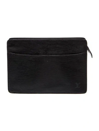 Pre-owned Louis Vuitton Lv Monogram Pochette Homme In Black