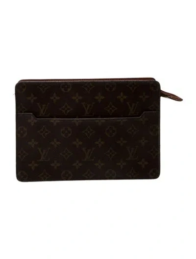 Pre-owned Louis Vuitton Lv Monogram Pochette Homme Vintage In Brown