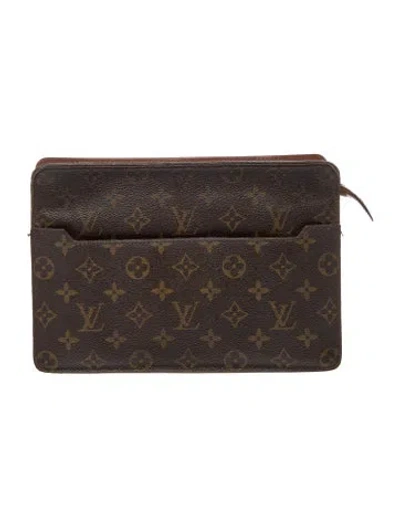 Pre-owned Louis Vuitton Lv Monogram Pochette Homme Vintage In Brown