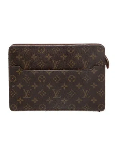 Pre-owned Louis Vuitton Lv Monogram Pochette Homme Vintage In Brown