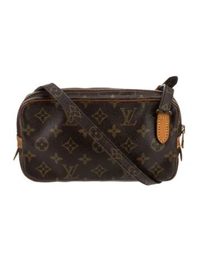 Pre-owned Louis Vuitton Lv Monogram Pochette Marly Bandoulière Vintage In Brown