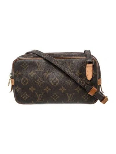 Pre-owned Louis Vuitton Lv Monogram Pochette Marly Bandoulière Vintage In Brown
