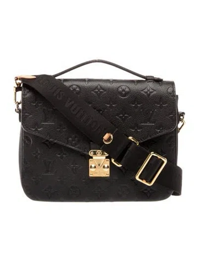 Pre-owned Louis Vuitton Lv Monogram Pochette Métis In Black