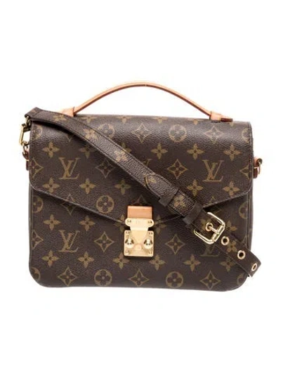 Pre-owned Louis Vuitton Lv Monogram Pochette Métis In Brown