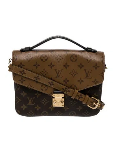 Pre-owned Louis Vuitton Lv Monogram Pochette Métis In Brown