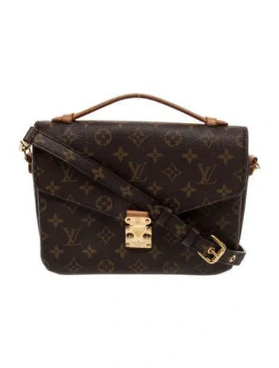 Pre-owned Louis Vuitton Lv Monogram Pochette Métis In Brown