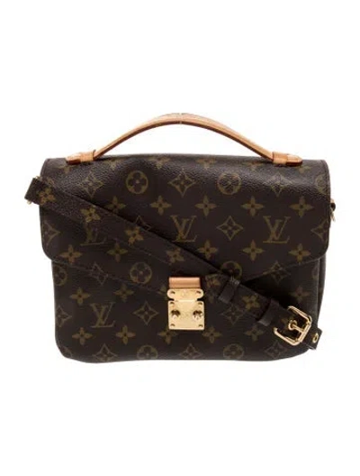 Pre-owned Louis Vuitton Lv Monogram Pochette Métis In Brown