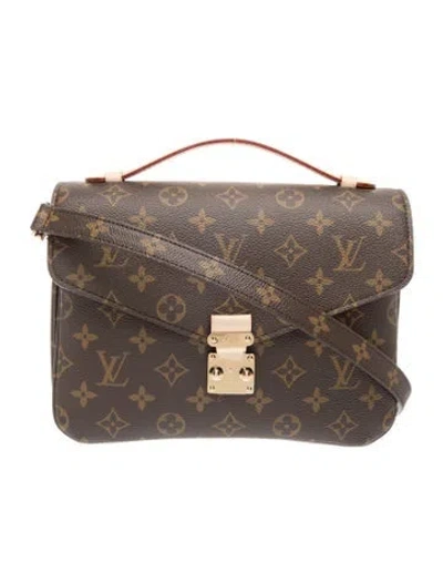Pre-owned Louis Vuitton Lv Monogram Pochette Métis In Brown
