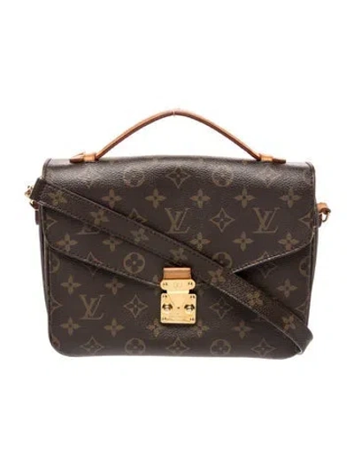 Pre-owned Louis Vuitton Lv Monogram Pochette Métis In Brown