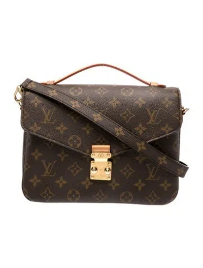 Pre-owned Louis Vuitton Lv Monogram Pochette Métis In Brown