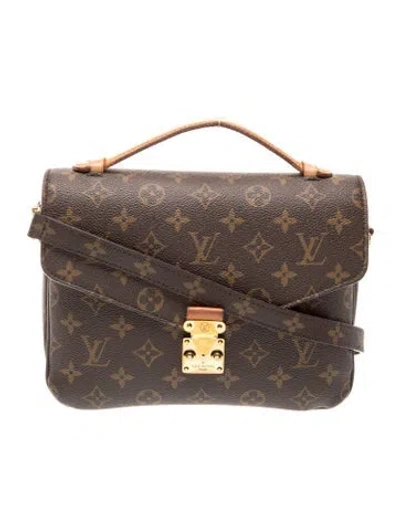 Pre-owned Louis Vuitton Lv Monogram Pochette Métis In Brown