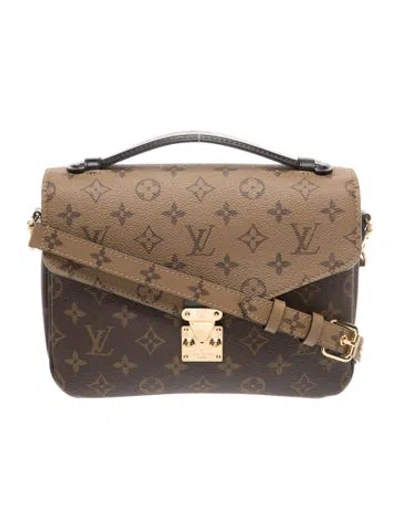 Pre-owned Louis Vuitton Lv Monogram Pochette Métis In Brown