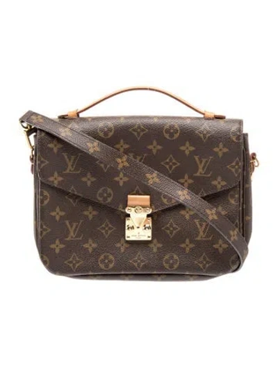 Pre-owned Louis Vuitton Lv Monogram Pochette Métis In Brown